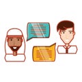 Men with speech bubbles message Royalty Free Stock Photo