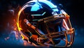 Men in sports helmets compete in a fiery American football championship generated by AI Royalty Free Stock Photo