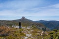 Men stand up in Cradle Mountain, in Tasmania, Australia Royalty Free Stock Photo