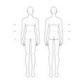 Men standard body parts terminology measurements Illustration for clothes and accessories production fashion male size