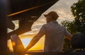 Men Stop on Side of the Road to Enjoy Scenic Sunset