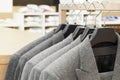 Men suit jackets in apparel store Royalty Free Stock Photo