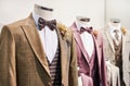 Men suits with shirts and ties in store Royalty Free Stock Photo