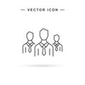 People group line icons. Men teamwork, working together concept. Vector icon