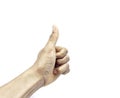 Men thumb hand very good hand symbol sign on white background