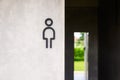 Men toilet sign on concrete wall Royalty Free Stock Photo