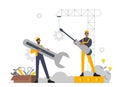 Men with tools vector concept Royalty Free Stock Photo