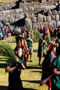 Men In Traditional Costumes Inti Raymi Festival Cusco Peru