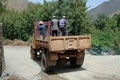 Men on Truck, Imlil, High Atlas Mountains, Morocco