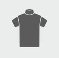 Men turtleneck with short sleeve. Clothes solid icon on a background. Black symbol sign. Royalty Free Stock Photo