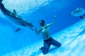 Men and two dolphin Royalty Free Stock Photo