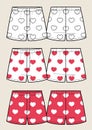 Men underpants boxers with hearts pattern