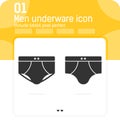 Men underware premiun icon with glyph style isolated on white background. Sign symbol vector illustration male underware solid