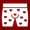 Men underwear with hearts glyph icon