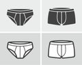 Men underwear solid icon on a background. Pants and boxer briefs. Linear symbol. Outline sign. Royalty Free Stock Photo