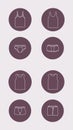 Men underwear. Tank top and boxer pants. Clothes line icon in the circle. Linear symbol. Outline sign. Royalty Free Stock Photo