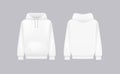 Men white hoody. Realistic jumper mockup. Long sleeve hoody template clothing