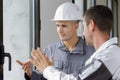 men and window installation worker Royalty Free Stock Photo