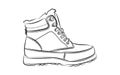 Men winter boots on white background