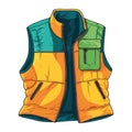 Men winter vest with yellow zipper pocket