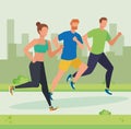 men and woman running sport and practice activity