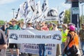 Men and Woman in Veterans for Peace at Nogales, AZ Royalty Free Stock Photo