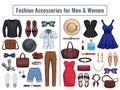 Men And Women Accessories Icon Set