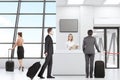 Men and women in airport Royalty Free Stock Photo