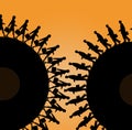 Men and women appear as cogs on a gear as they mesh together easily represENting the idea of men and women in business