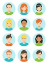 Men and Women, Boys and Girls Faces Round Icons