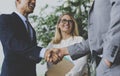 Men Women Business Agreement Hands Shake Royalty Free Stock Photo