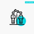 Men, Women, Couple, Boy, Girl turquoise highlight circle point Vector icon