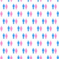 Men and women couples symbols. Population seamless pattern.