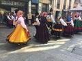 Oviedo Spain. Dancers in traditional Asturian costume
