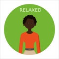 Women expressing emotion: relax