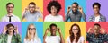 Men and women expressing different emotions wearing specs Royalty Free Stock Photo