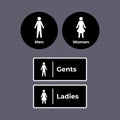 Men and women or Ladies and Gents toilet signages