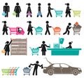 MEN AND WOMEN GO SHOPPING