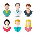 Men and Women Icons. Vector Faceless Web Avatars Set Isolated