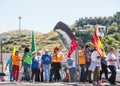 Men and women protesting policies at the US Mexico border Royalty Free Stock Photo