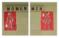 Men and Women Signs on Toilet Block