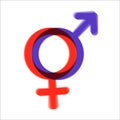 Men and women symbol. Gender equality symbol. Women and men should always have equal opportunities. Vector illustration. Flat