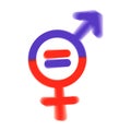 Men and women symbol. Gender equality symbol. Women and men should always have equal opportunities. Vector illustration. Flat Royalty Free Stock Photo