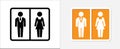 Men and women symbol icon. Privy gender vector sign. Lady and gentlemen WC or toilet vector icon illustration