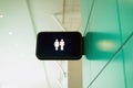 Men and women toilet or restrooms signs at the international airport Royalty Free Stock Photo