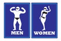 Men women toilet signs