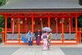 Men women traditional costumes Fushimi Inari temple, Kyoto
