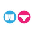 Men, women underwear icon. Vector illustration, flat design Royalty Free Stock Photo
