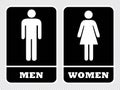 Men and women wash room sign