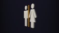 Men and women WC signs for restroom concept 3d rendering